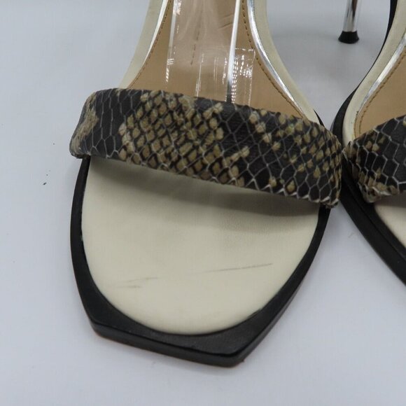 Gianni Bini Women 9 M Leather Upper Snakeskin Print Strappy Stiletto Heels Shoes - Picture 3 of 11